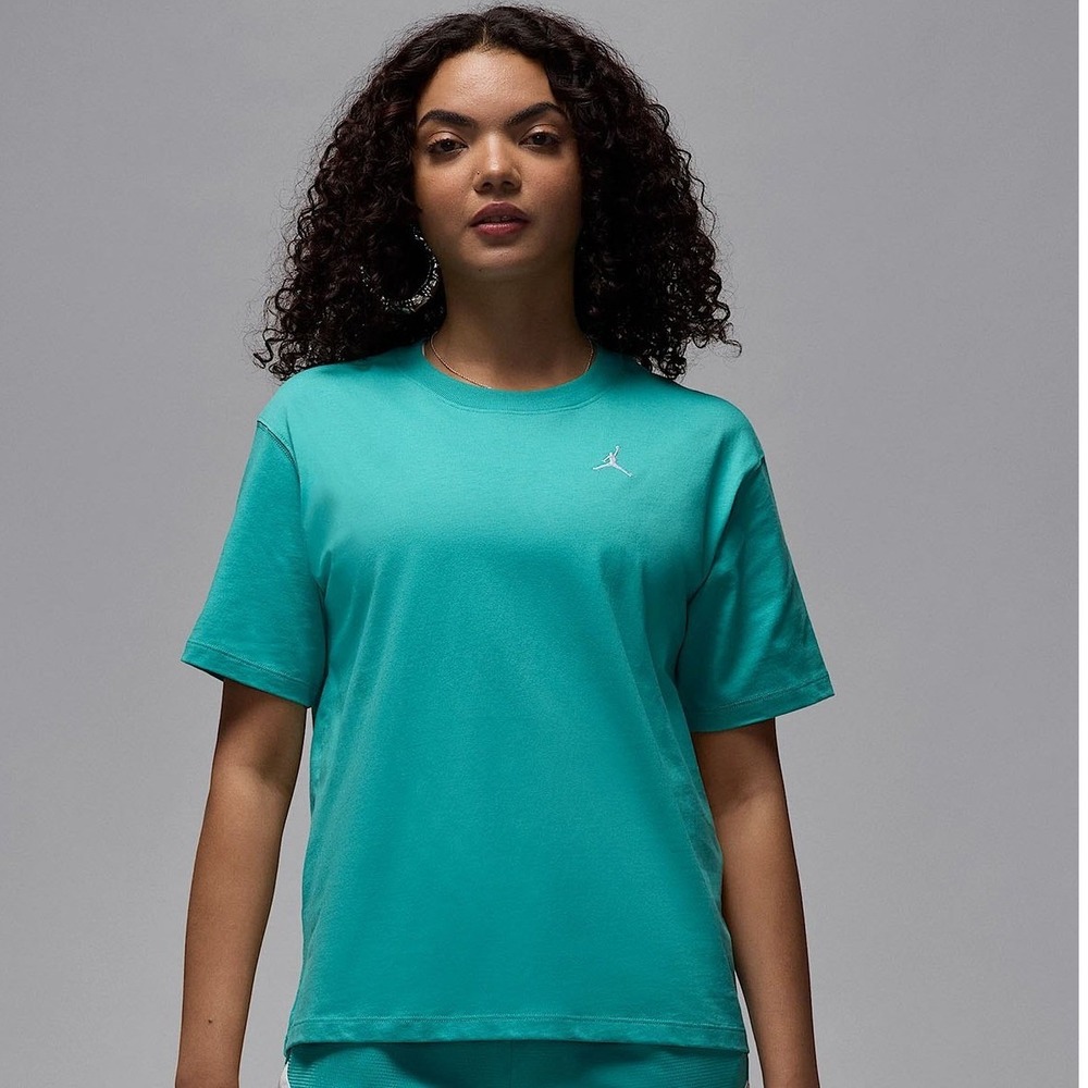 Jordan Womens Teal Embroidered Jumpman Logo T-Shirt FN4500-392 Small